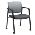 Clatina Mesh Back Stacking Arm Chairs with Upholstered Fabric Seat and Ergonomic Lumbar Support for Office School Church Guest Reception
