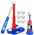 TOY Life Tball Set for Kids 3-5 & 5-8 - Toddler Baseball Tee and Bat Set with Ball Launcher & 6 Balls - Ideal Boy Toy Gift for Outdoor Play and Beginner Training