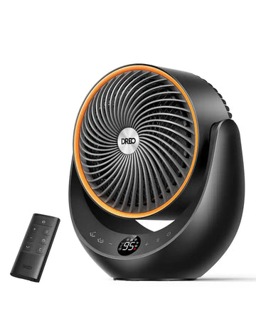 DREO - 13 in. Portable 3D Osc Ceramic Convection Electric Space Table Heater, w/Remote, 3-Modes, for Bedroom - Black (Renewed)