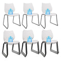 Klasika Stackable Waiting Room Chair, Stacking Office Chair with Ergonomic Lumbar Support and Metal Legs, Plastic Desk Chairs for Conference