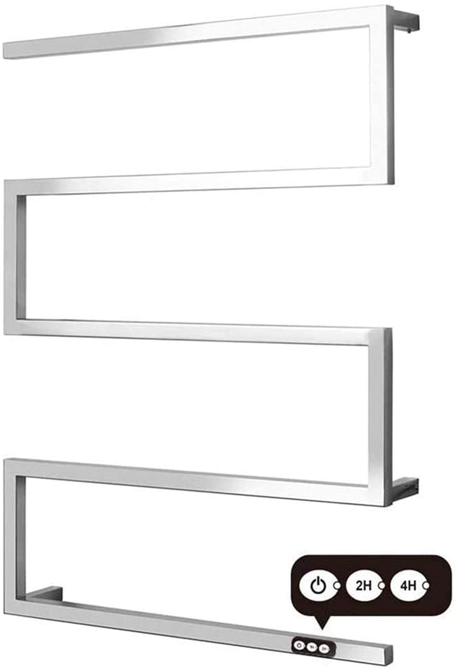 Heated Towel Rail Rails Towel Warmer,Towel Warmer Heated Drying Rack with Built-in Timer, Wall Mounted Electric Heated Towel Drying Rack for Bathroom Home Hotel, 304 Stainless Stee