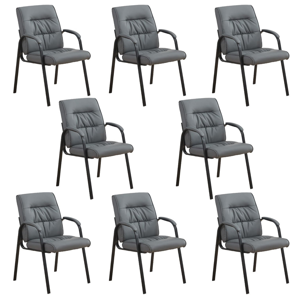 Boiskom Office Guest Reception Chair Set of 8, Conference Room Chairs Waiting Room Chairs 8 Pack, Modern Leather Office Desk Chair No Wheels.
