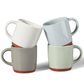 E-far Ceramic Coffee Mug Set of 4, 12oz Stoneware Coffee Cup with Handle, Porcelain Tea Cups, Modern Farmhouse Latte Mug Gift Set for Women & Men, Microwave Safe, Speckled Multicolor