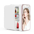 Mini Fridge for Bedroom, 6L Skincare Fridge with LED Mirror for Dorm & Office, Portable Cooler & Warmer Small Compact Refrigerator for Skincare, Makeup and Cosmetics