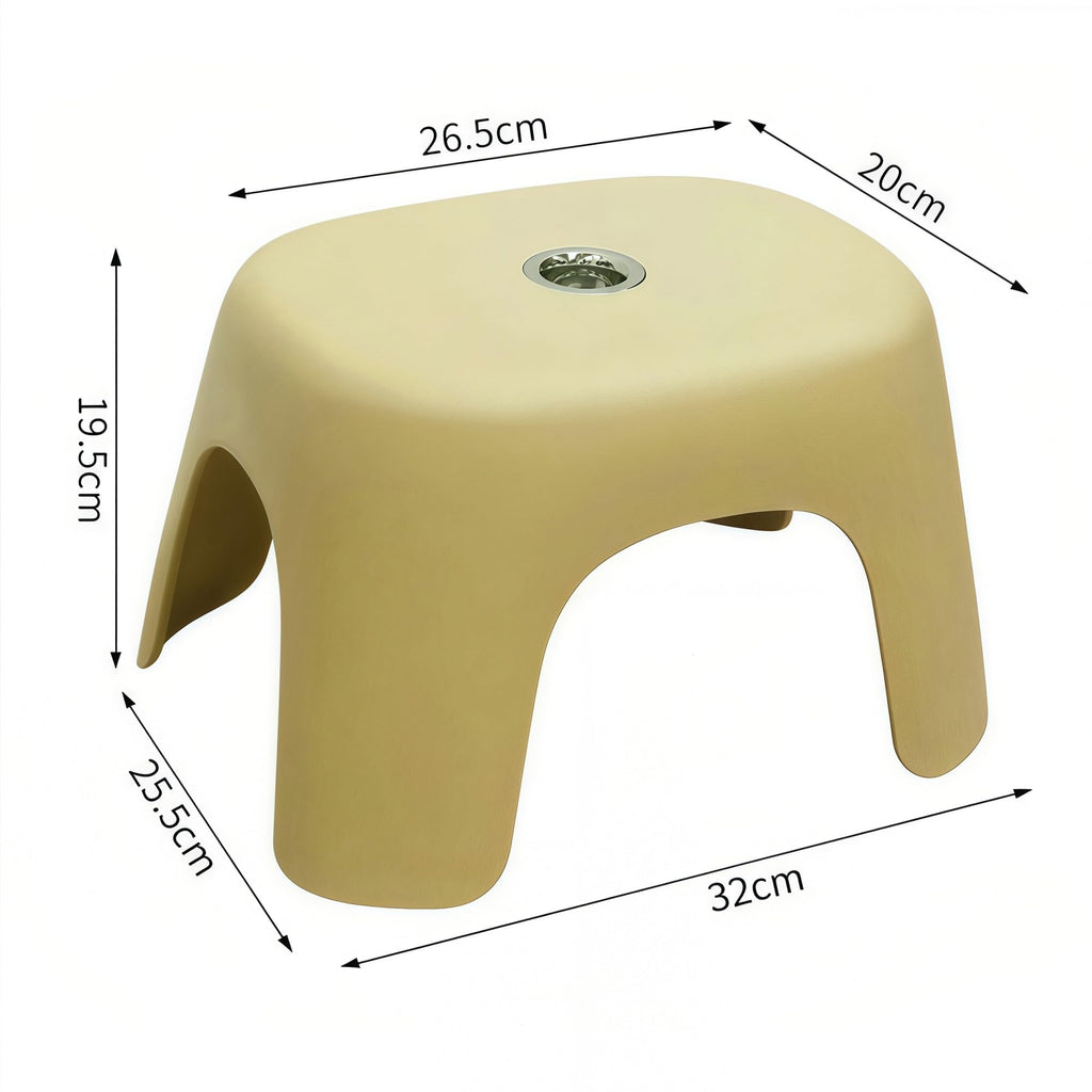 Small Plastic Step Stool - Heavy Duty Abs Shower Stool, Anti-slip Bath Stool for Adults, Compact Foot Stool for Bathroom, Kitchen & Garden