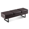 Barberpub Waiting Room Chairs, Heavy Duty Office Guest Reception Bench, Faux Leather Upholstered Lobby Chairs for Salon, Conference Room 7008