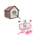 Pink Cat Litter Box Set, Small Cat Kitten Starter Kit with Litter Scoop, Cat Bowl, Kittens Toy; Heated Cat House Indoor, Cats Home with Heated Pad, Cat Houses & Condos, Heater Cat Bed