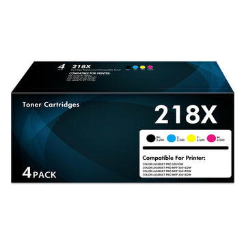 218X Toner Cartridges 4 Pack Pro MFP 3301fdw 3201dw Toner Compatible for HP 218X High Yield 218A for Color Laser Pro MFP 3301 Series 3301fdw 3301sdw 3301cdw Printer Ink W2180X W2180A (with Chip)