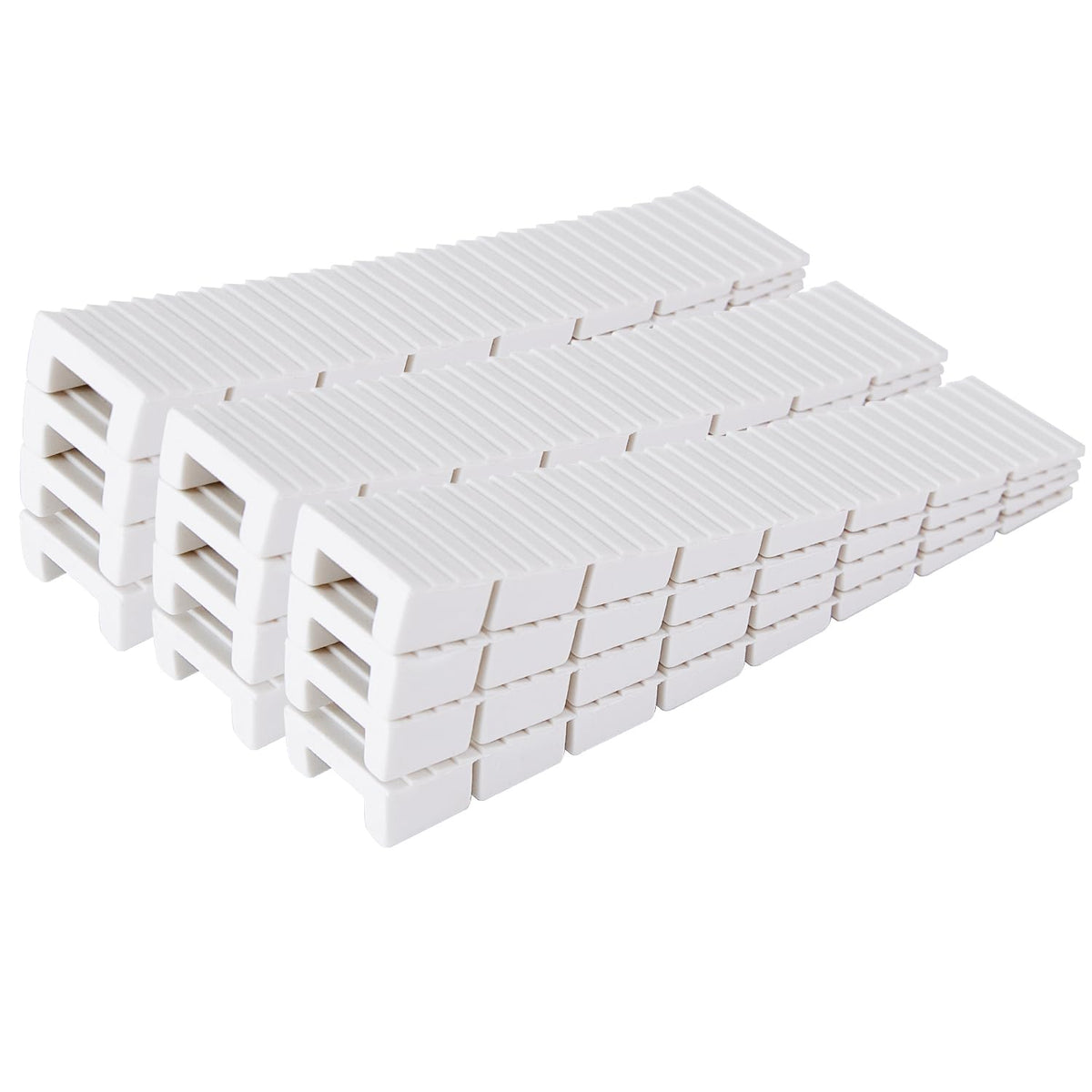 12 Pack White Multi Purpose Furniture Plastic Shims for Leveling Extreme Weight Capacity Wedges Easy to Snap Cut-to-fit Size Leveler for Toilet Shims, Doors, Windows, Sheds, Table