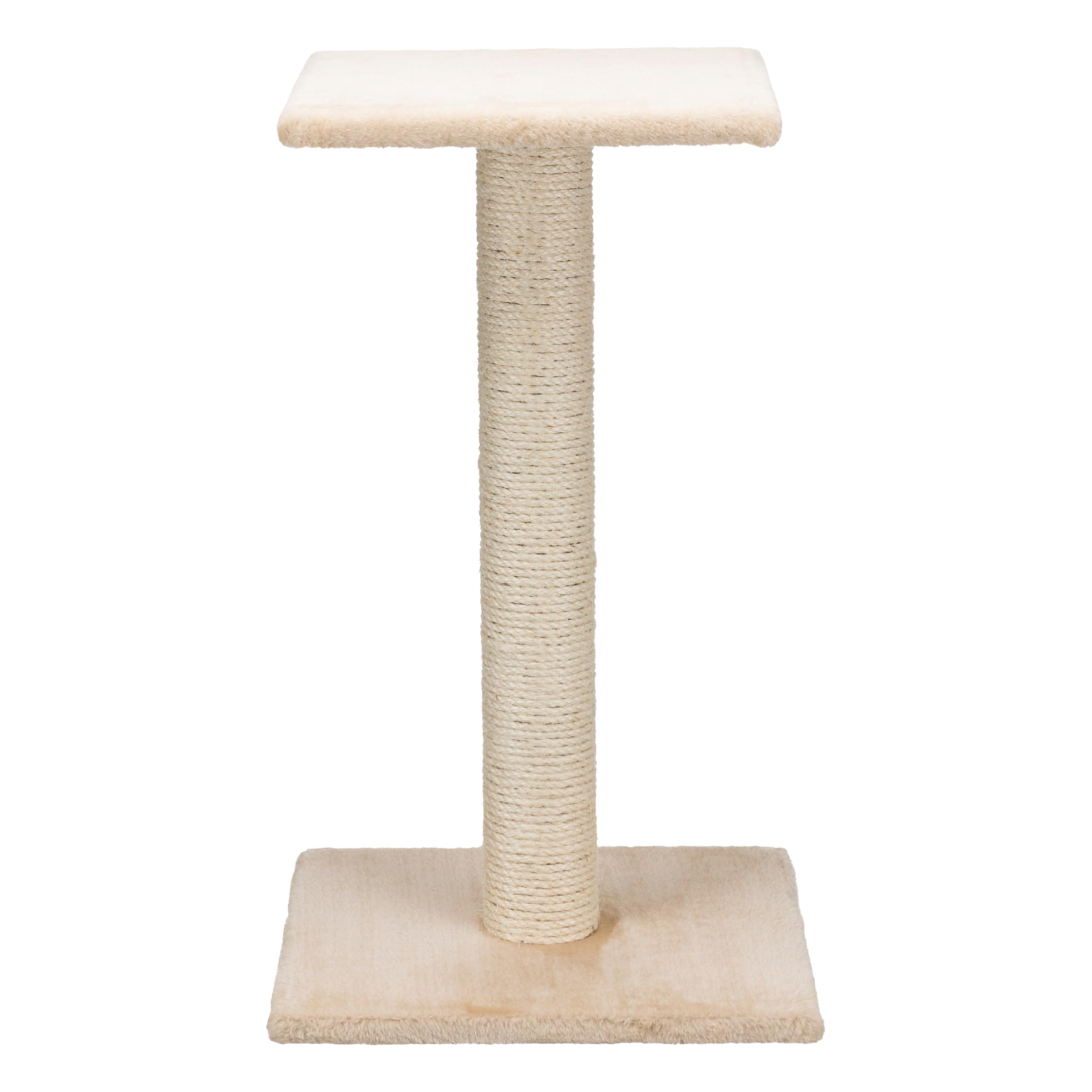 TRIXIE Espejo Cat Scratching Post 27.2 Inch - Cat Scratcher with Soft Fabric Covering Base and Durable Sisal Rope - with Resting Platform - in Beige
