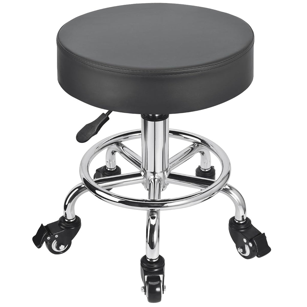 Jostzhxin Low Height Rolling Stool Height Adjustable Low Roller Seat, Swivel Small Chair Mechanic Stool, Short Stools for Home Office Garage