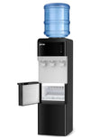 OSTBA Water Dispenser with Ice Maker for 3 & 5 Gallon Bottles, Top Loading Water Cooler with Hot Cold & Room Temperature Water, Bullet Ice Maker, Child Safety Lock for Home Office