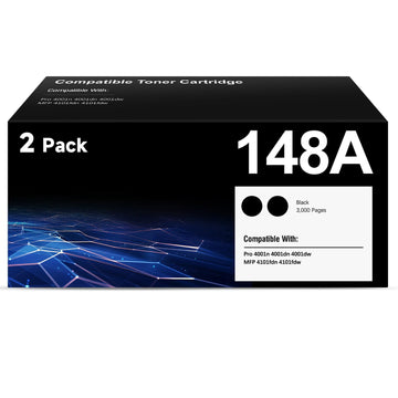 148A Toner Cartridges (2-Pack) Compatible Replacement for HP 148A 148X W1480A W1480X Toner Cartridge Black with HP Pro MFP 4101fdw 4101fdn 4001dw 4001dn 4001n Printer