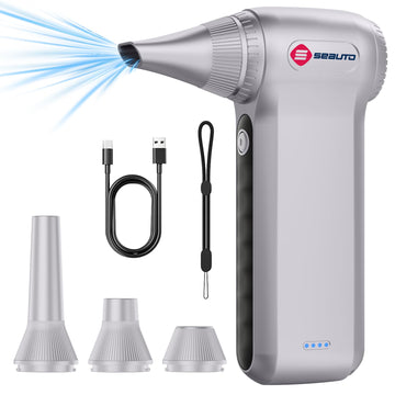 Compressed Air Duster, Ergonomic Design 250,000 RPM Compressed Canned Air Alternative, 3-Gear Powerful Blower for Computer Keyboard, PC Cleaning,Appliance,Car,Home and Outdoor