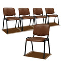 Vingli 5-pack Waiting Room Chairs, Stackable Chair for Office, Pu-rustic