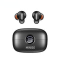 MINISO MS105 AI Translation Earbuds Real Time, 165 Language Translator Earbuds, Audifonos Traductores Inglés Español, Bluetooth 6.0 Translator Headphones for Business Travel Language Learning, Black