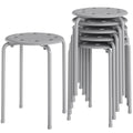 Vecelo 6-piece Stacking Stools, 17.7 Inch Standard Height, Portable Stackable Colorful Decoration Stools for School Classroom and Office Use,