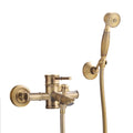 Brass Shower System Antique, Wall Mounted Shower Set Bathroom with Hand Held Shower Head Tap, Retro Shower Mixer Set for Hotel Gym