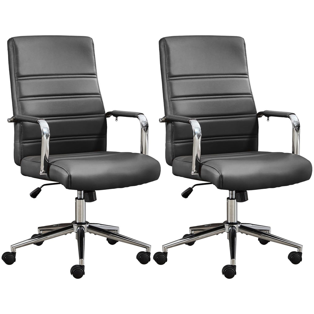 Office Desk Chair, Leather Conference Room Chairs with Wheels, Modern Executive Office Chairs Adjustable Height, Ergonomic Swivel Rolling