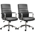 Office Desk Chair, Leather Conference Room Chairs with Wheels, Modern Executive Office Chairs Adjustable Height, Ergonomic Swivel Rolling