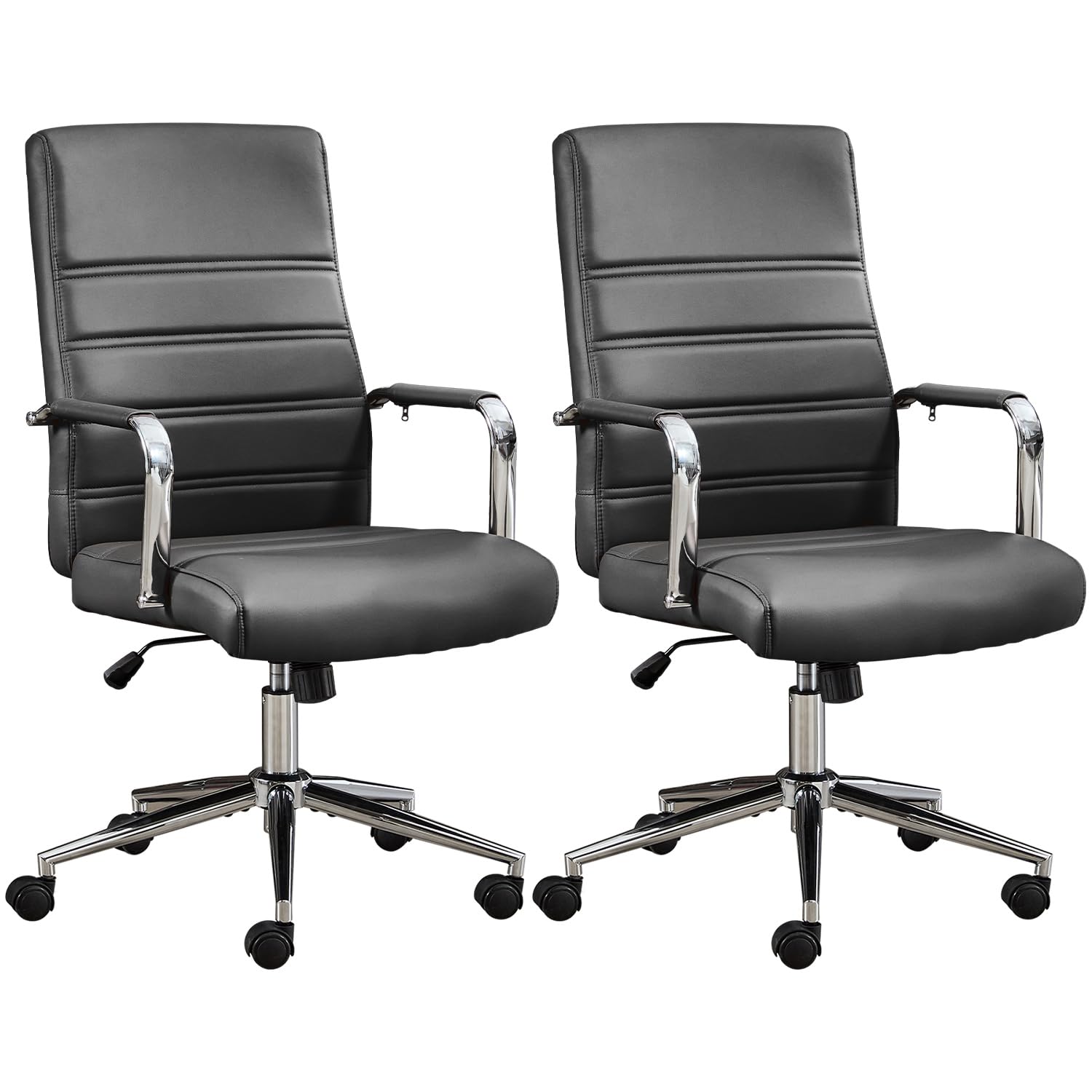 Office Desk Chair, Leather Conference Room Chairs with Wheels, Modern Executive Office Chairs Adjustable Height, Ergonomic Swivel Rolling