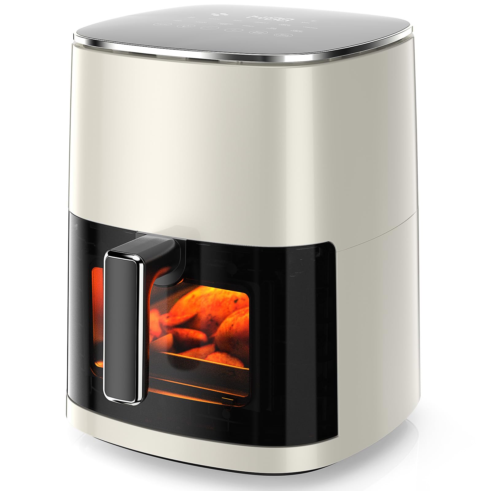 Air Fryer, 6QT Square Airfryer with Visual Window, 400°F Fast Heating Air Fryers Oven with Timer, Auto-Off, Non Toxic & Non Stick, Multiple 12 Modes for Roast, Bake, Dehydrate, Fry, Reheat