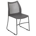Flash Furniture Hercules Stack Chair with Air-vent Back, Gray, Set of 1, Grey
