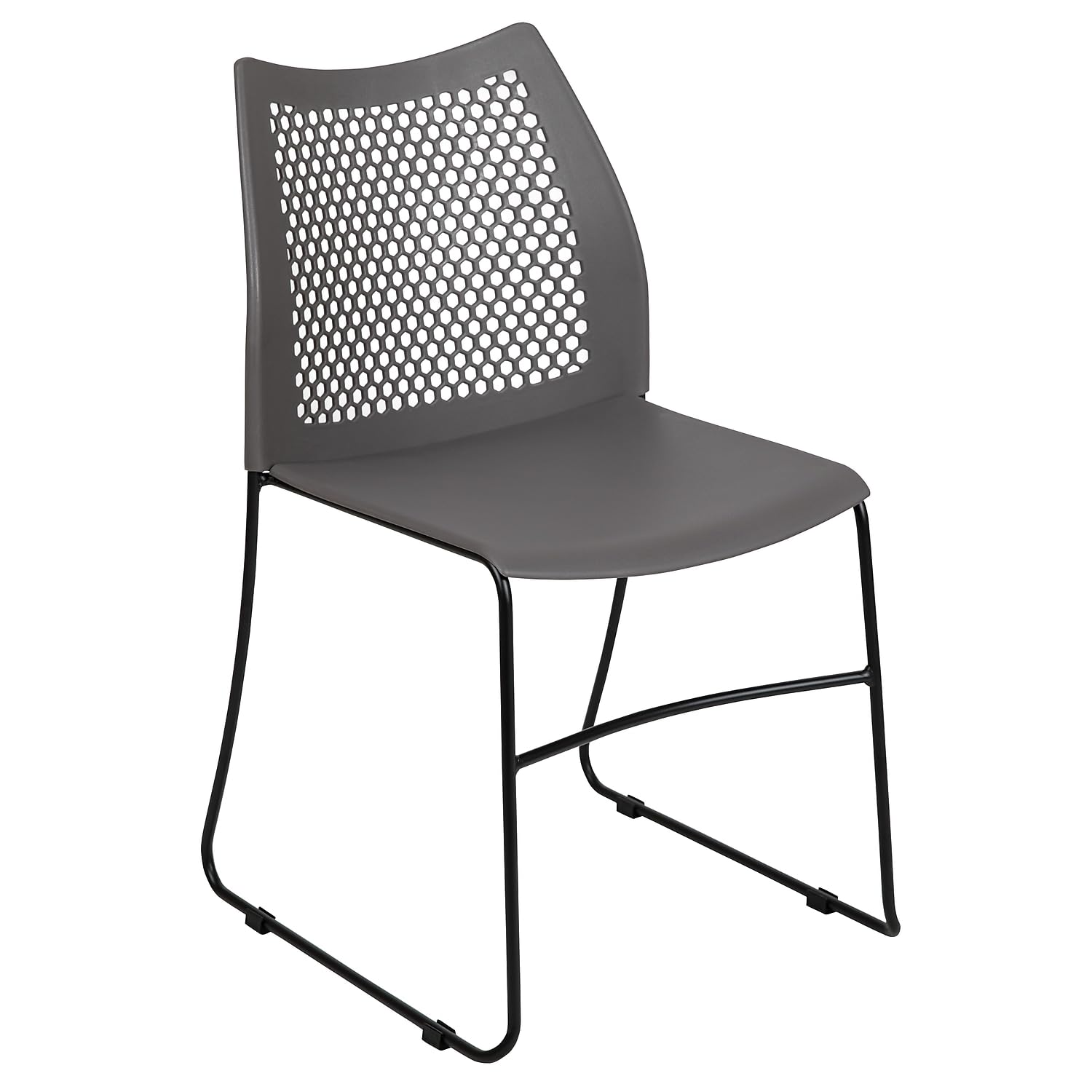 Flash Furniture Hercules Stack Chair with Air-vent Back, Gray, Set of 1, Grey