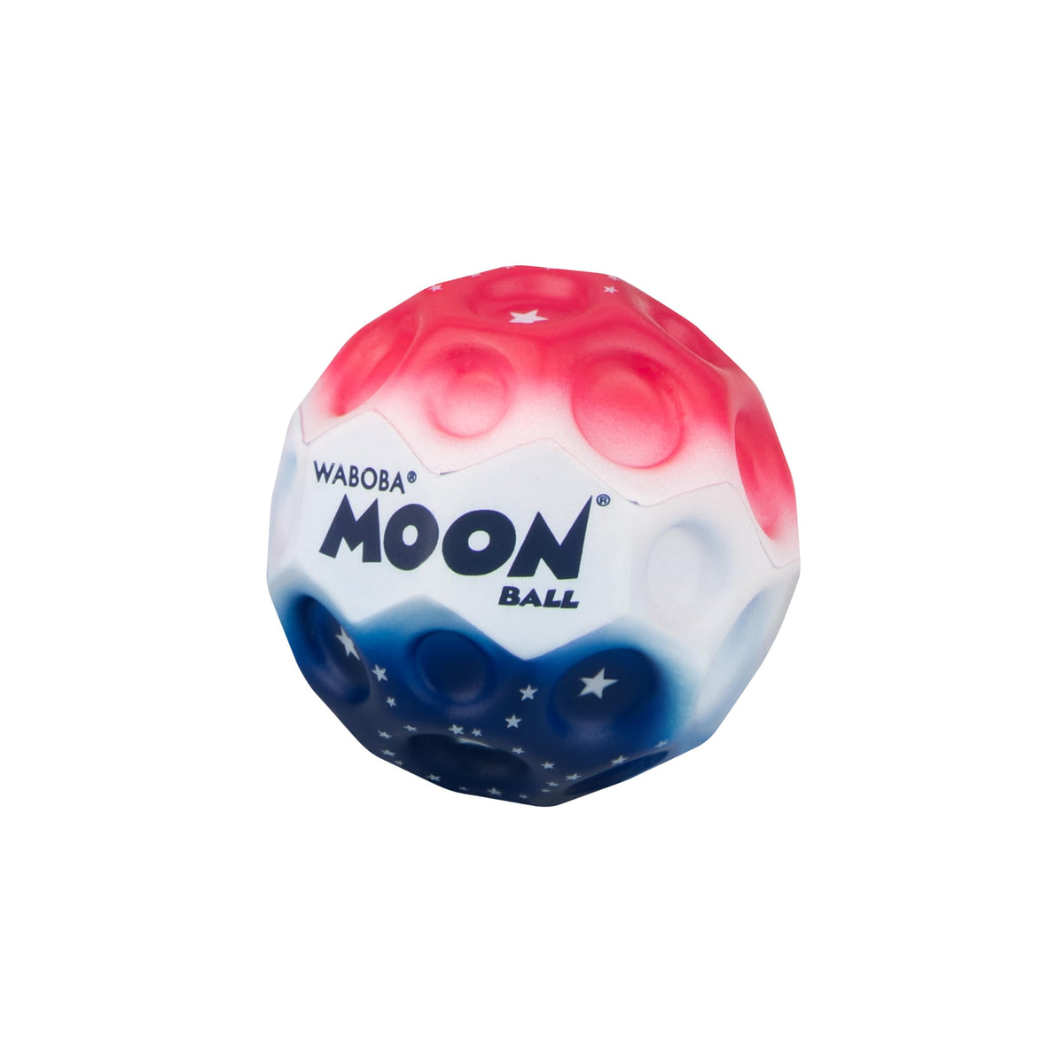 Waboba Moon Ball Stars and Stripes- Hyper Bouncy Ball - All Ages Extreme Bounce and Fun - Perfect for Active Play and Outdoor Games