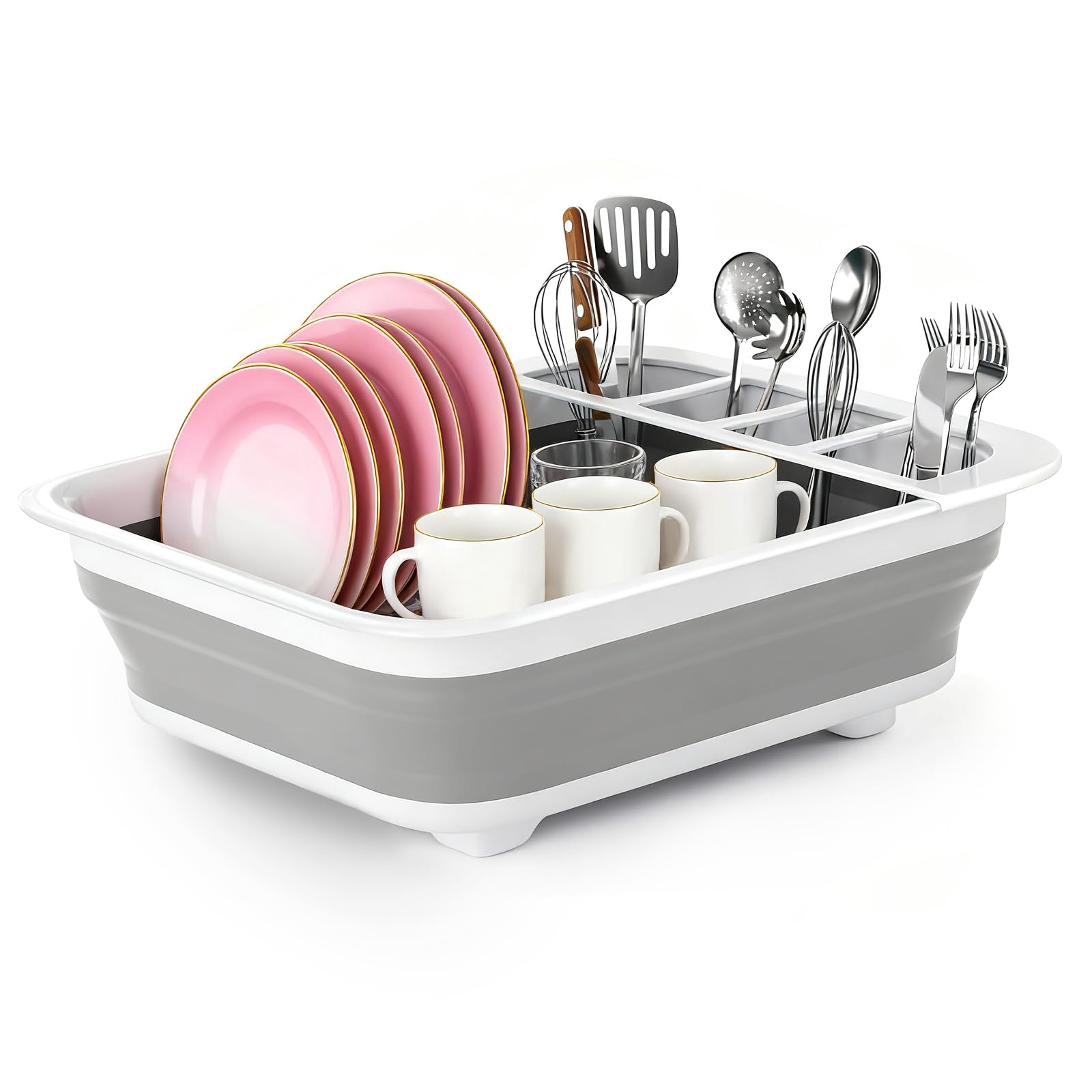 Collapsible Dish Drying Rack Portable Dish Rack for Kitchen RV Campers Travel Trailer - Space Saving Kitchen Storage Tray, Send Goods from Local Warehouse