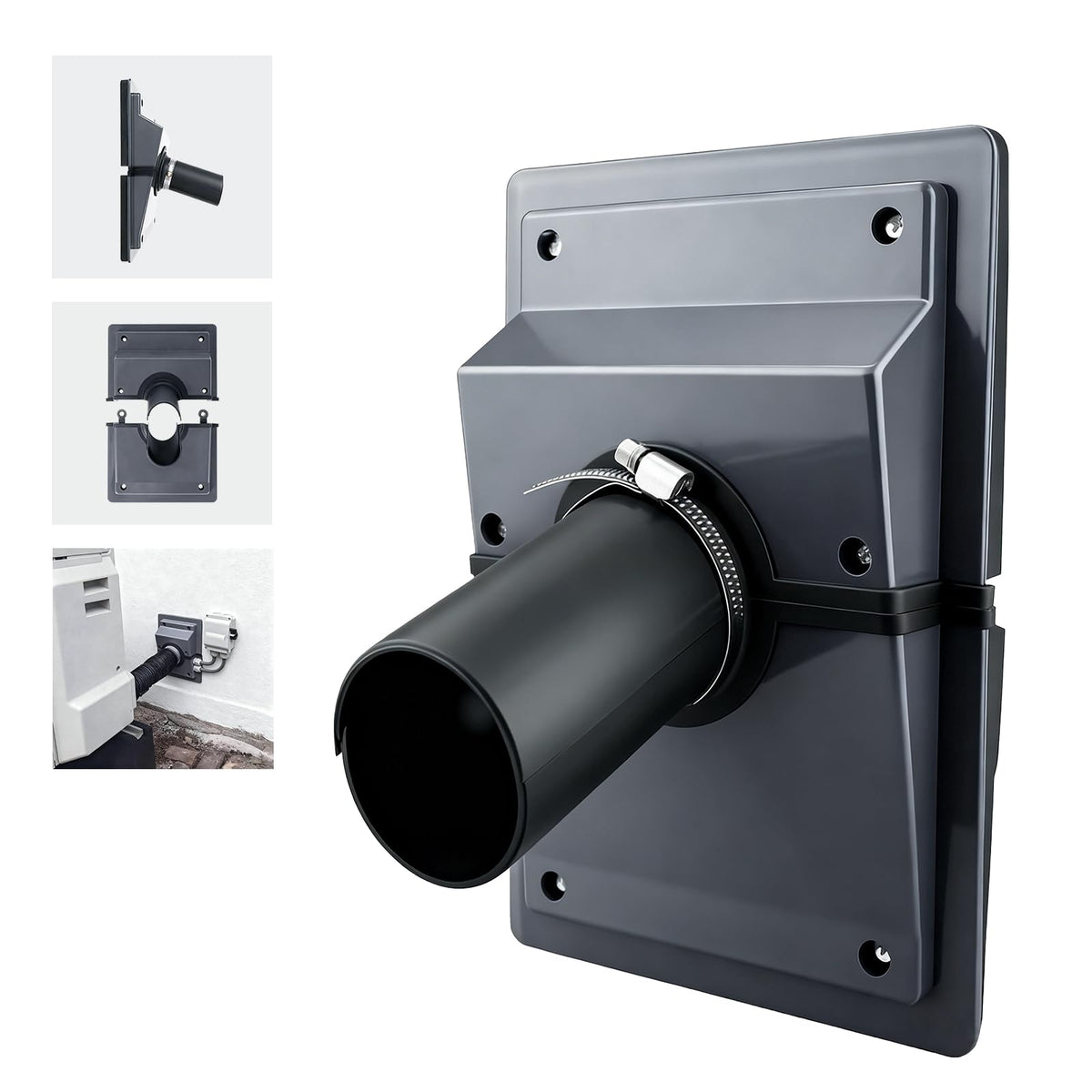 HVAC Wall Penetration and Line-Set Cover Kit, Separable AC Line Setting Wall Cover Plate Kit with Soft Gasket, Cover for Indoor and Outdoor Air Conditioner Systems (Grey, 2-3/8 in)