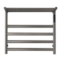 Electric Heated Towel Warmer Drying Rack, 304 Stainless Steel Heated Towel Rail with Timer, Wall-Mounted Bathroom Towel Radiator with Top Shelf, Gun Gray Finish, 485X580x220mm,Plug in (Hardwired)