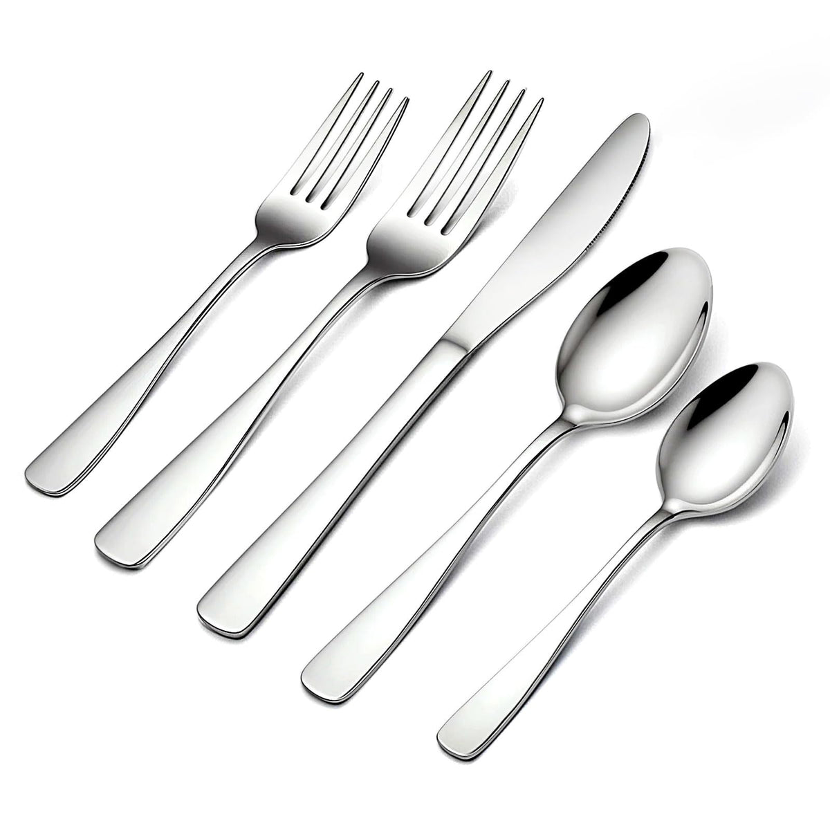 BEWOS 20 Piece Silverware Set - Stainless Steel Silverware Sets for 4 Include Spoon, Forks, Knives, Mirror Polished Flatware Set for Home, Kitchen, Restaurant, Dishwasher Safe