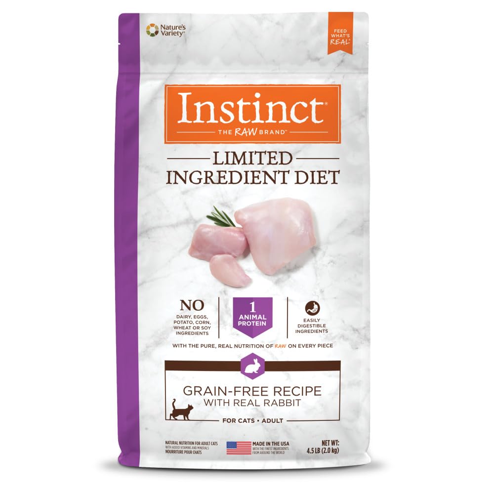 Instinct Limited Ingredient Diet, Natural Dry Cat Food, Grain Free Recipe - Real Rabbit, 4.5 lb. Bag