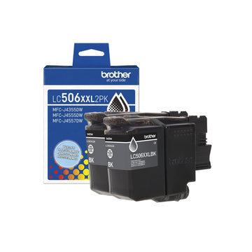 Brother Genuine LC506XXL2PK Twin Pack Super High Yield Black Ink Cartridges (for use INKvestment 4355, 4555, and 4557 Printers)