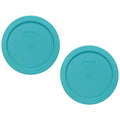 Pyrex 7201-PC 4-Cup Turquoise Food Storage Replacement Lid (2-Pack) - Made in USA