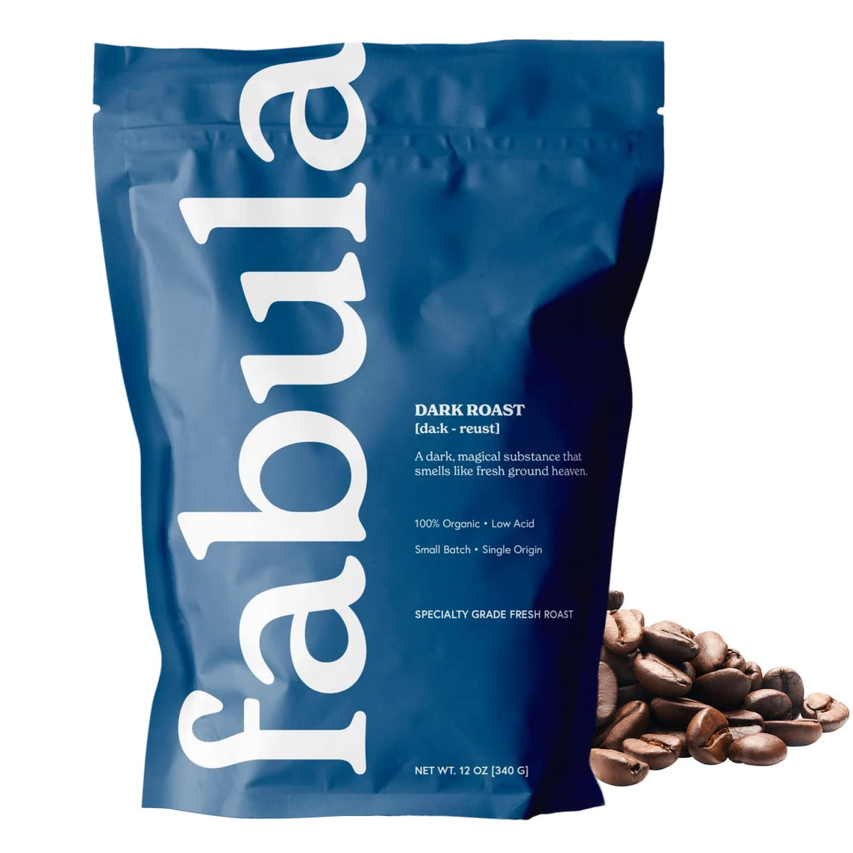 Fabula Coffee Dark Roast Whole Beans - Organic - Low Acid - Single Origin - Non GMO - Mold Free - 12 Ounces