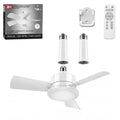 Socket Fan Light with Remote,3 Colors 3000K-6500K Dimmable LED Light Bulb Fan for E26/E27 Base,Small Ceiling Fan with Socket Extender,Screw in Small Ceiling Fan for Bedroom Living Room Kitchen,White