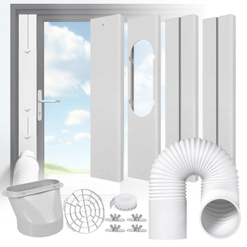 Portable Air Conditioner Window Kit - Adjustable Universal Window Seal AC Vent Kit with 5.9” Exhaust Hose for Sliding Vertical/Horizontal Windows