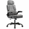 Kensaker Ergonomic Executive Office Chair with Adjustable Headrest & 90° Flip-up Arms, High Back Pu Leather Computer Desk Chair with 135°