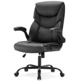 Sweetcrispy Ergonomic Computer Gaming Office Chair, Heavy Duty Task Desk Swivel Rolling Chairs with Wheels, Flip-up Arms, Adjustable Height, Pu