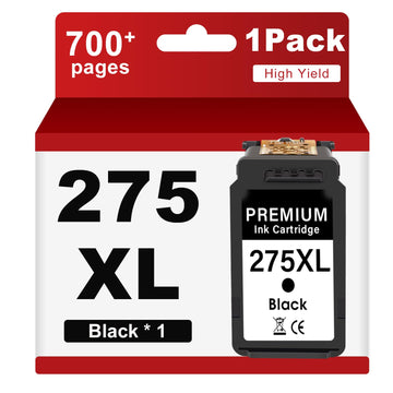 PG-275XL Black Ink Cartridges Compatible for Ink 275 XL Replacement for 275 Black Ink Work with PIXMA MG2420 MG2520 MG2522 MG2525 MG2920 MG2922 MG2924 MG3020 TR4520 TR4522 Printer (1Black)