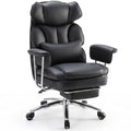 Sweetcrispy Executive Office Chair with Padded Armrests Adjustable Height, 360-degree Swivel, Lumbar Support, Pu Leather, Cream