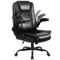 Lemberi Flip-up Arms Office Desk Chair Big and Tall Managerial Executive Chair, High Back Computer Chair Ergonomic Adjustable Height Pu Leather