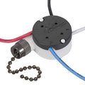 Ceiling Fan Switch Zing Ear ZE-208s E89885 3 Speed 4 Wire Pull Chain Switch Fan Light Switch Replacement Part with 4 Pre-Installed Wires(Black Chain)
