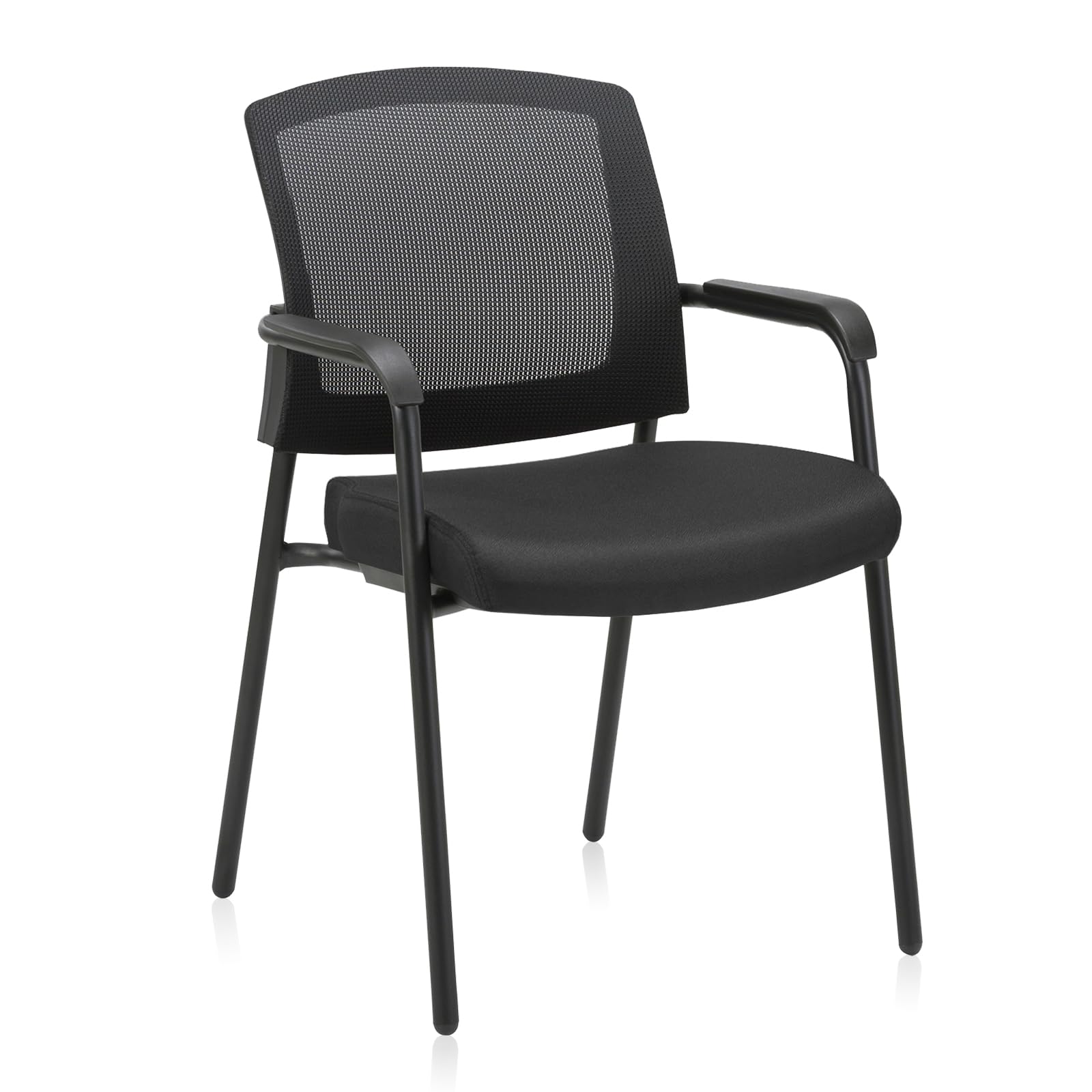 Clatina Office Reception Guest Chair Mesh Back Stacking with Ergonomic Lumbar Support and Thickened Seat Cushion for Waiting Conference Room