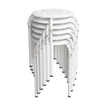 Vingli 6 Pack Round Plastic Stackable Stools for Home Office, White