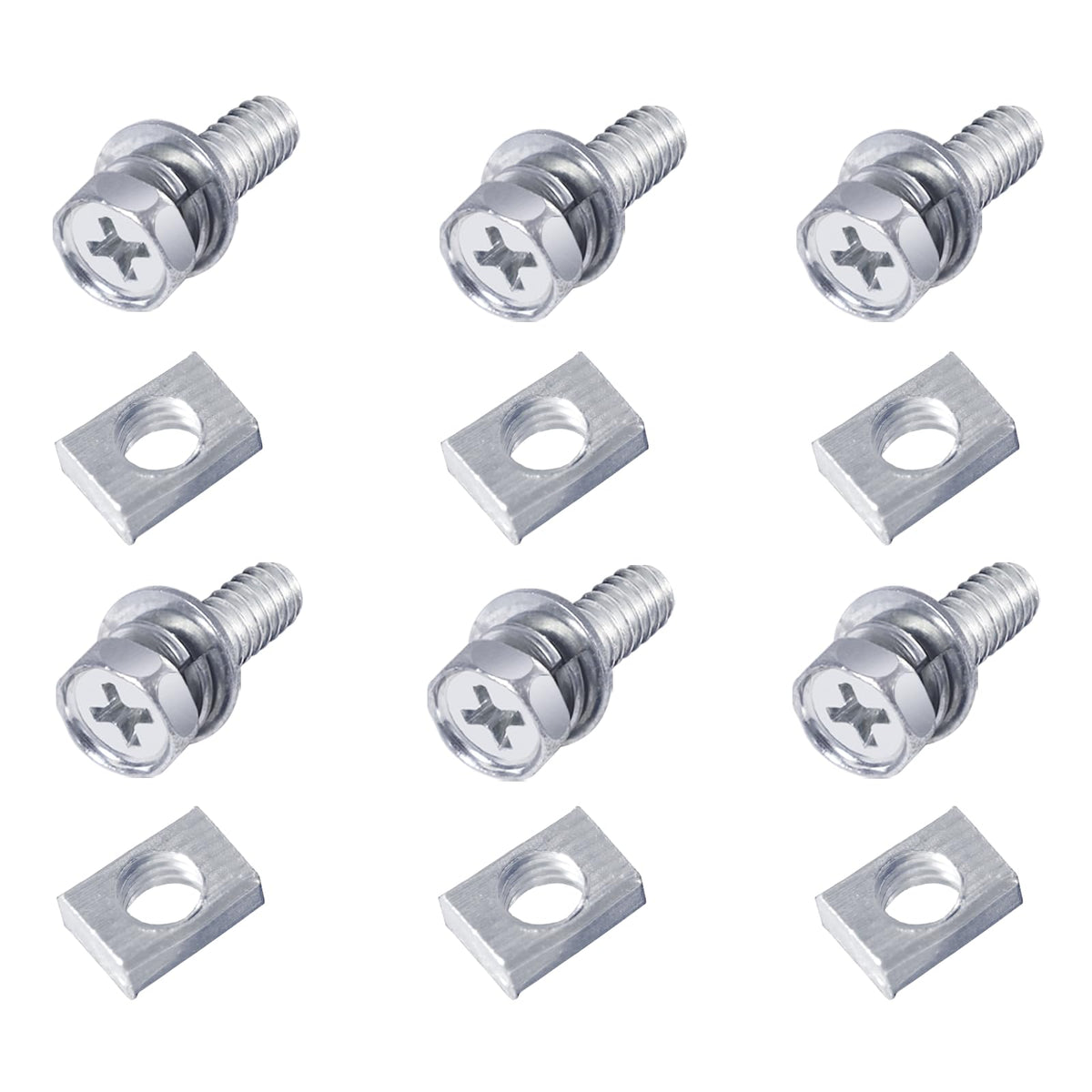 6 PCS Bolts and Nuts Kit, Motorcycle Battery Bolts and Nuts, M6x16MM Motorcycle Battery Screw and Nut, Battery Terminal Bolts and Nuts Carbon Steel