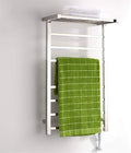 Bathroom Wall Heater Stainless Steel Towel Warmer Rack WallMounted Electric Towel Heater with Storage Shelf Heated Towel Rack with 10 Square Bars 80W 36"×20"×1-2" Plugin (Plugi (Hardwiring)