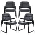 Clatina Big & Tall Waiting Room Guest Chair with Bonded Leather Padded Arm Rest and Sled Base for Office Reception Lobby and Conference Desk,